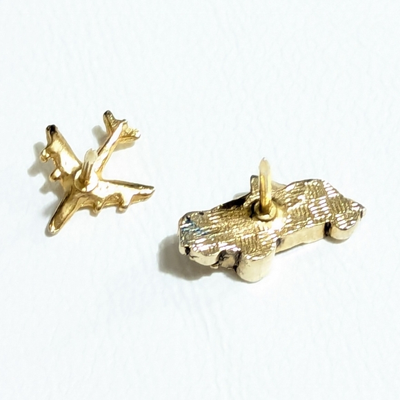 Vintage | Gold Airplane + Car Brooch Set | Pin Collectors | Retro | Steam Punk | - Picture 3 of 6